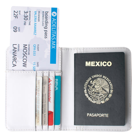 Porta Pasaporte Blanco Vibora
