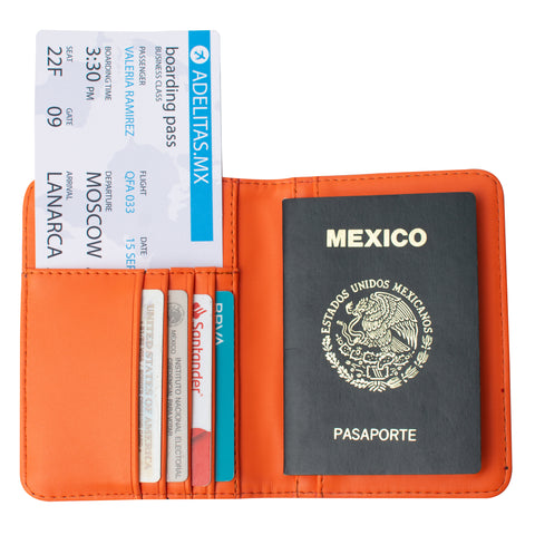 Orange Python Passport Holder 