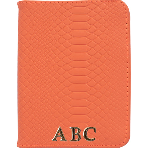 Orange Python Passport Holder 