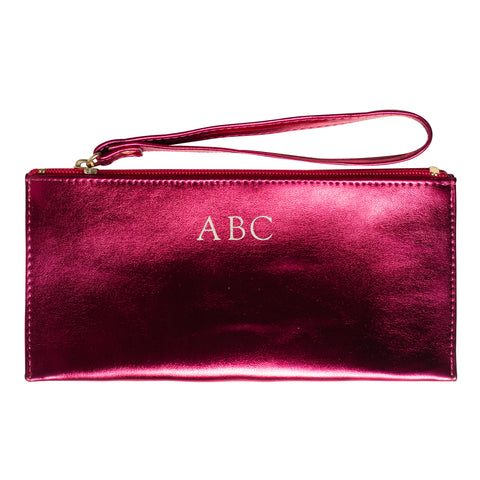 Metallic Pink Wristlet Bag 
