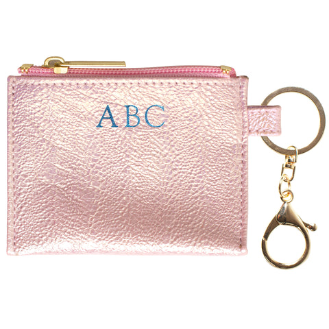 Pink Iridescent Keychain Wallet 