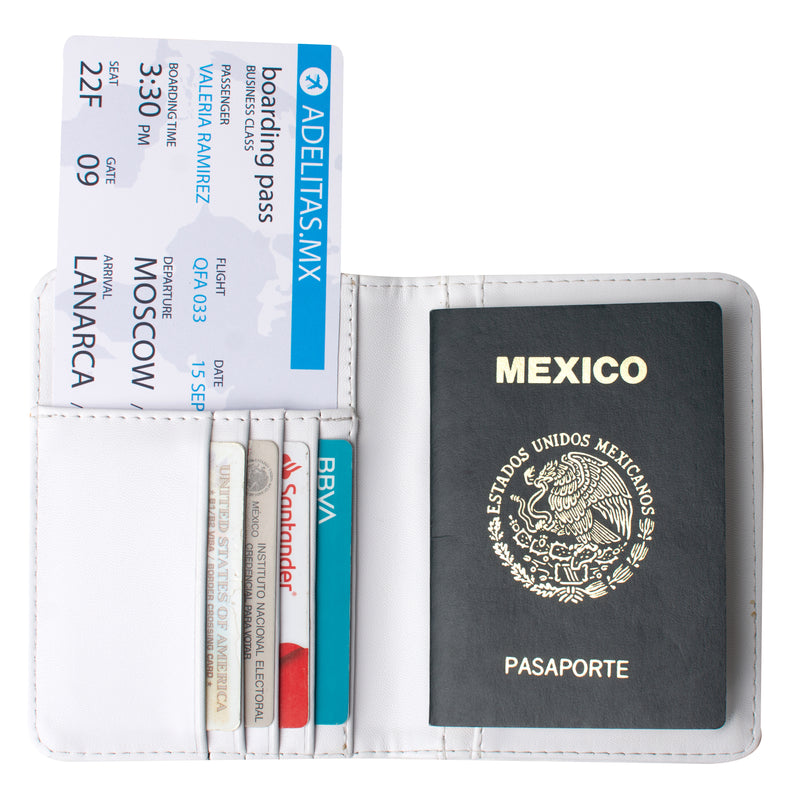 Porta Pasaporte Blanco
