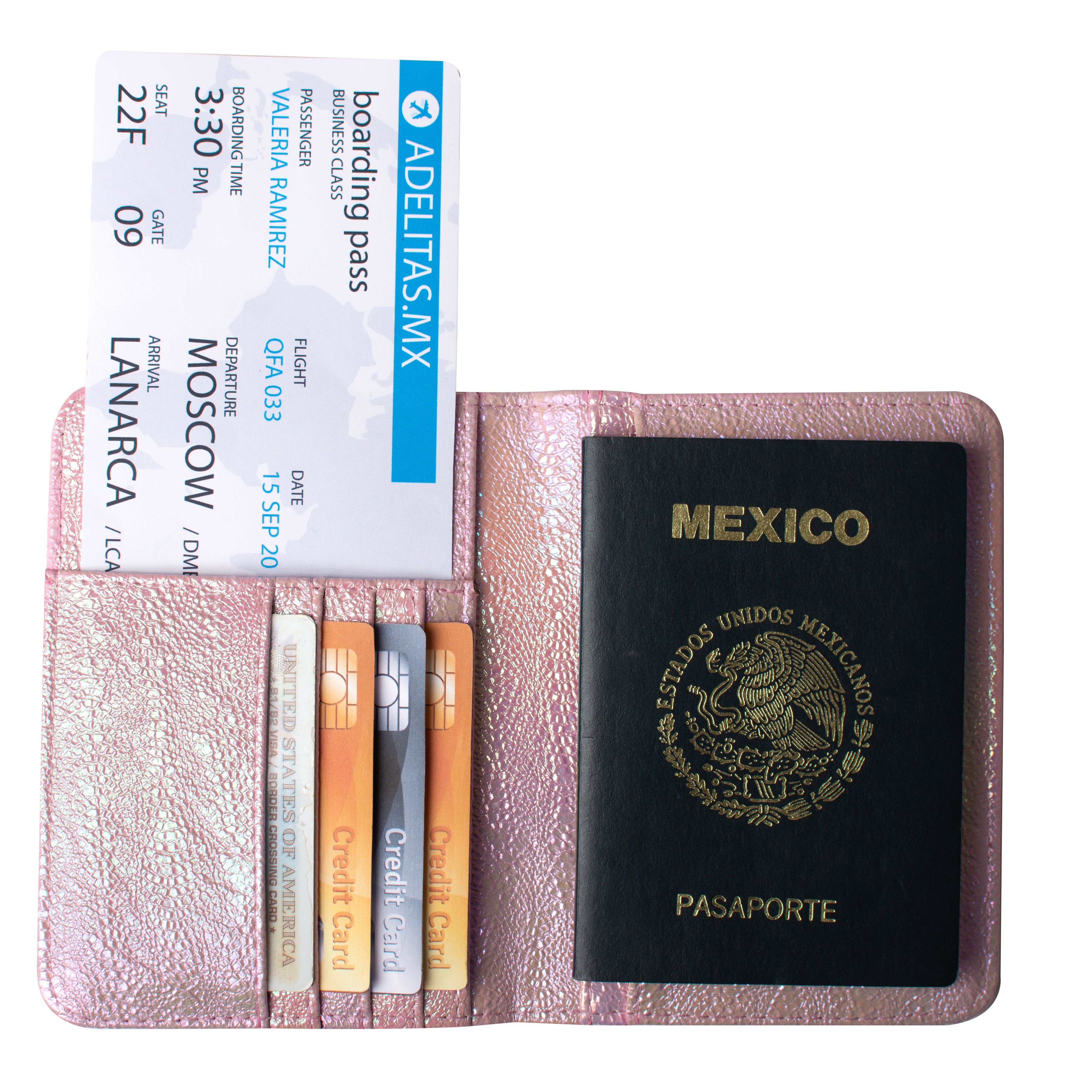 Iridescent Pink Passport Holder