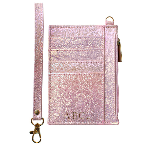 Pink Iridescent Wallet Card Holder
